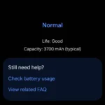Ứng dụng Samsung Members hiển thị trạng thái pin trên điện thoại Galaxy