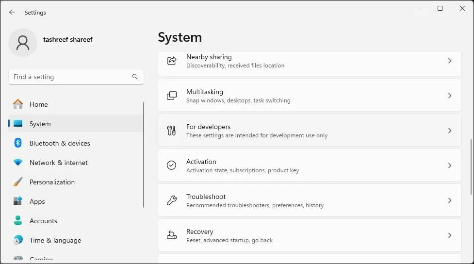 Ứng dụng Settings của Windows 11 hiển thị tùy chọn kích hoạt hệ điều hành
