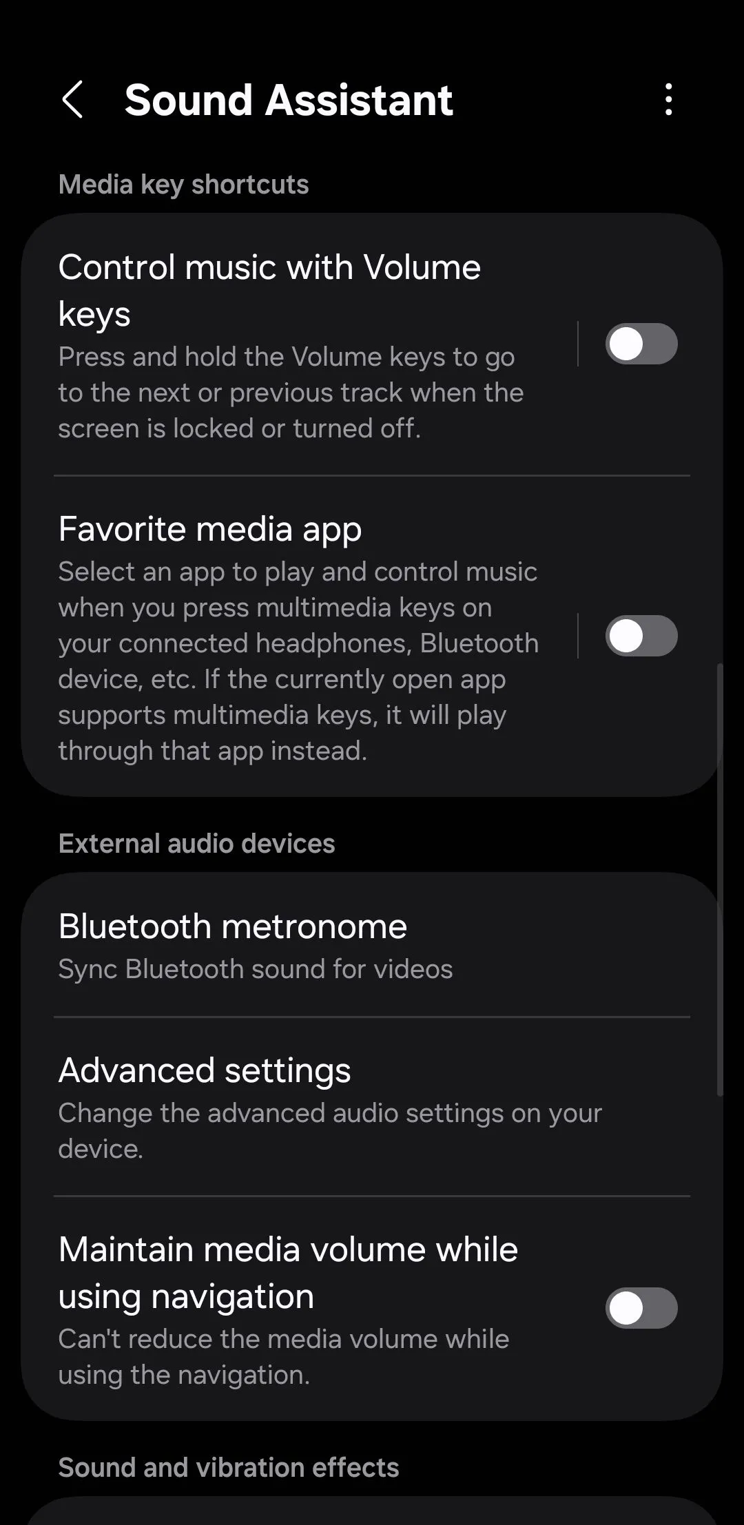 Ứng dụng Sound Assistant trên điện thoại Samsung
