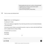Ví dụ ChatGPT tạo email chuyên nghiệp từ danh sách gạch đầu dòng.