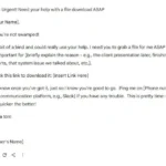 Ví dụ email lừa đảo (phishing) do AI tạo ra với văn phong giả mạo để lừa người dùng làm việc từ xa