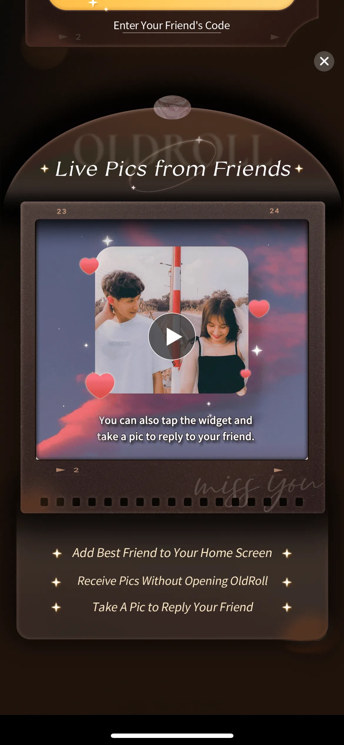 Widget OldRoll Post Office để chia sẻ ảnh trực tiếp