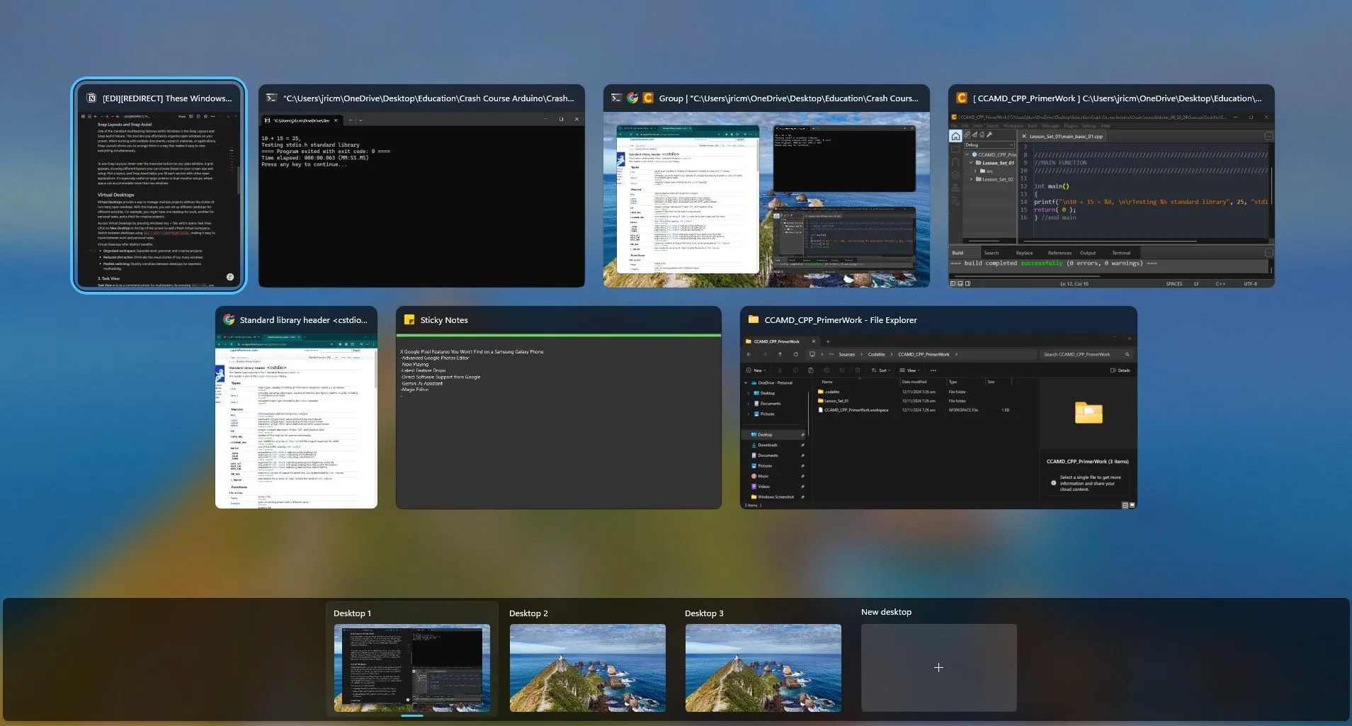 Xem tất cả cửa sổ đang mở trong Task View của Windows