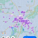 Zillow map view hiển thị các căn hộ cho thuê và giá trên bản đồ